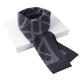 Yaparhill Men's Scarves Classic Winter Scarf Soft Warm Scarf Wool Scarf Knitted Soft Warm Neckwear (grey)