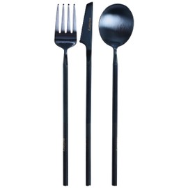 Outlery Travel Cutlery Set, Camping Cutlery Set for 1 Person with Chopsticks and Case in Pocket Size, Dishwasher-Safe Stainless Steel, Easy to Clean, for Picnic and On the Go Whale Blue