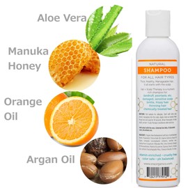 Sulfate Free Shampoo For Itchy Scalp - Moisturizing Shampoo for Dry, Itchy Scalp & Damaged, Frizzy, Oily Hair With Aloe Vera, Manuka Honey & More - Ph Balanced, Paraben Free 8oz Era-Organics