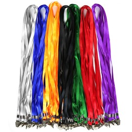 Lanyards for Id Badges Nylon Neck Flat Cruise Lanyard Bulldog Clips Durably Lanyards for Men Women Office ID Name Tags and Badge Holders (Blue, 100 Pack)