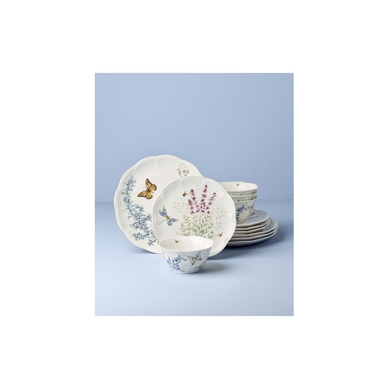 Lenox 897792 Butterfly Meadow Herbs 12-Piece Dinnerware Set