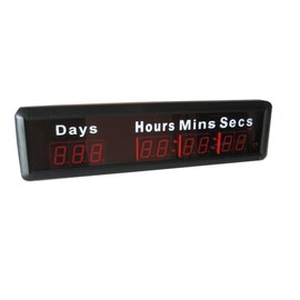AZOOU 1-inch 9Digits LED Event Timer Countdown/up Clock with Days Hours Mins Secs Max Up to 1000 Days Red Color