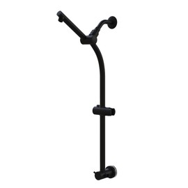 Westbrass SB1520-62 Drill-Free 21" Adjustable Height Shower Head and Handheld Sprayer Slide Extension Bar with Diverter, Matte Black
