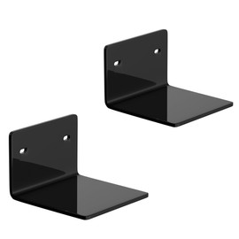 Sezanrpt 4 Inches Black Small Wall Shelves Set of 2, Acrylic Wall Organizer Shelf Display Shelves for Bedroom, Gaming Room, Living Room, Bathroom, Office, 2 Pack