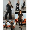 Ekouaer Black Pajamas for Women Soft Pjs Set Short Sleeve
