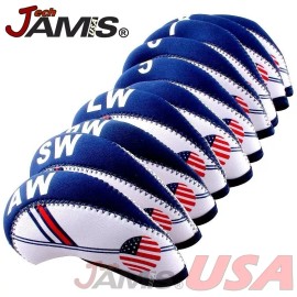 Unbranded USA Flag 10 pcs Golf Head Cover Club Iron HeadCovers Protect set Neoprene USA