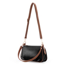 HAWEE Damen Handy Umhängetasche Weiches PU-Leder Klein Crossbody Bag Mode Handytasche Zum Umhängen Elegant Schultertasche Geldbörse mit 2 Schultergurten für Arbeit Partys Alltag Shopping, Schwarz