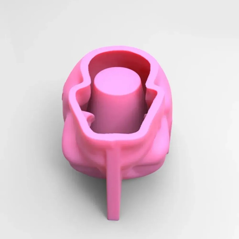 Molde De Resina Para Maceta Calavera Con Flor En Silicona