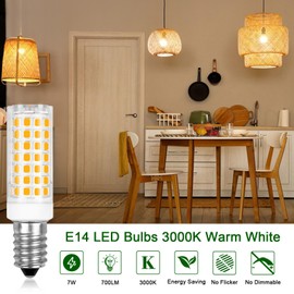 TZHILAN E14 LED 7 W Bulb, E14 LED Bulb Replacement 75 W Halogen Bulb, Warm White 3000 K LED High Brightness LED Small Bulb, E14 LED Bulb Not Dimmable, AC 230 V, Pack of 2