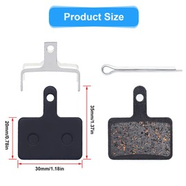 Resin Bike Brake Pads, 4 Pair Mountain Bike Disc Brake Disc Replacement Accessories for Shimano BS-01S M395 M446 M485 M495