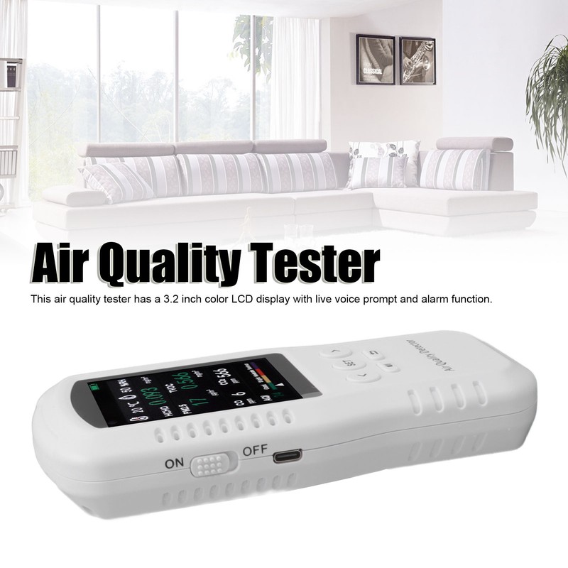 USB Air Quality Tester High Accuracy with 3.2in LCD PM2.5