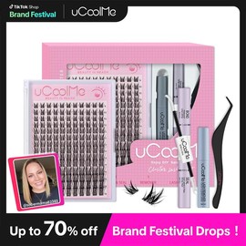 uCoolMe Lashes APHRODITE Lashes kit High Quality Eyelashes for a Complete Makeup Look Waterproof Lashes Christmas gift Cosmetic springtok:_APHRODITE Kit (White Glue)