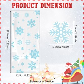 Gueevin 150 Set St Patrick's Day Treat Bags Easter Religious Goodie Patriotic Candy Bag Bulk Valentine's Day Cello Bags with Twist Ties Gift Cards for Baby Shower Party Supplies (Snowflake)