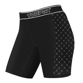 Youper Elite Compression Softball Sliding Shorts, Women Sizes (Black, Medium)