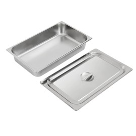 DYNAMI 4 Pack 4 Inch Deep Steam Table Pans,Commercial Stainless Steel Hotel Pans with Lids,4 x 2.4Gal Catering Food Pans for Food Warmer, Buffet Server, Restaurants and Catering Supplies
