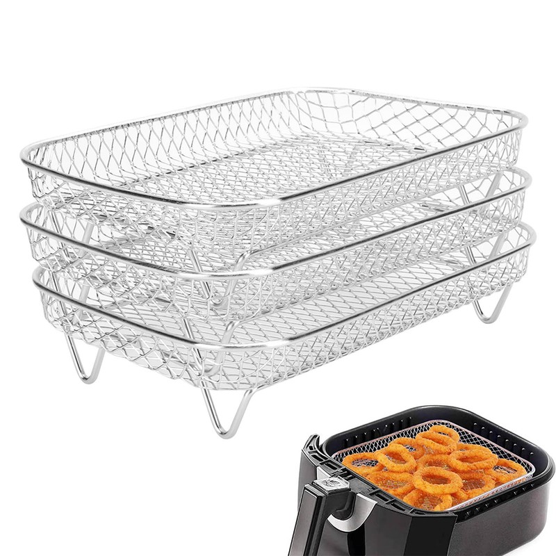 3 Layer Fryer Grilling Rack Stainless Steel Fryer Stakable Racks