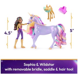 Unicorn Academy, Sophia & Wildstar Set with 2 Riding Accessories and Hair Styling Tool, Dolls and Unicorn Toys for Girls Aged 4 and up