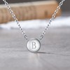 Clearine Letter Initial 925 Sterling Silver Necklace Double Side Round