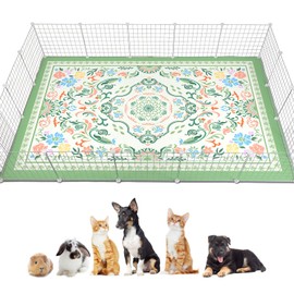 Glittme Guinea Pig Cage Liners 91"x 63"Reusable and Washable Guinea Pig Pee Pads Guinea Pigs Bedding Super Absorbent Guinea Pigs Mat Non Slip Pad for Small Animals