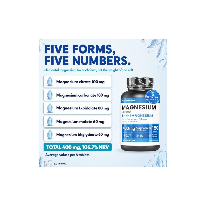 Magnesium 5 in 1 400mg, 150 Tablets of 5 Sources