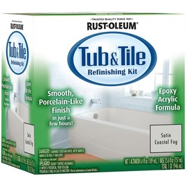 Rust-Oleum 385280 Tub And Tile Refinishing 2-Part Kit Satin Coastal Fog 32oz