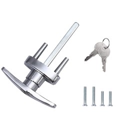 Garage Doors T Handle Lock with 2 Keys and 2 Set mounting Bolts Replacement for Garage Door Locking T Handle Fits 1-3/8" Through 2" Thick Doors(Random Keyed)