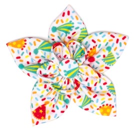 The Worthy Dog Celebrate Flower for Dog Cats Pets Wedding Birthday Party Attachable Collar Decor Sliding Accessories - Small, White