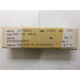 Dale RN55D88R7F DALE RES 88.7 OHM 1/8W 1% AXIAL 100 PIECES