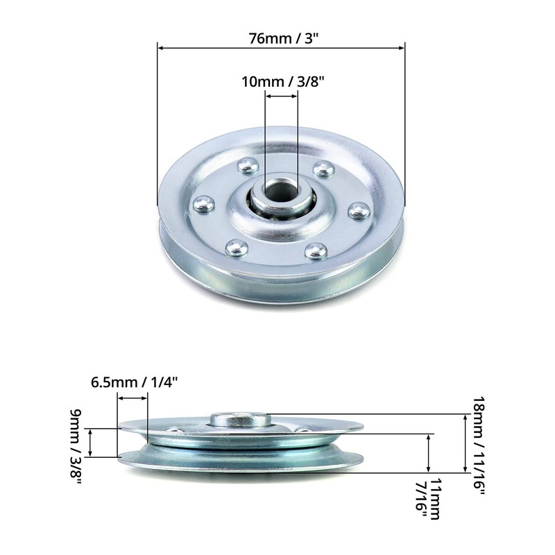 QWORK Extra Heavy Duty Garage Door Pulley, 3 INCH 200LB,
