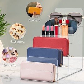 Angoily 1 x Trapezoidal Display Table for Retail Step Shelf Table Top Display Stand for Collections Jewellery Stand Handbag Holder Purse Cosmetics