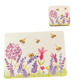Sets of 4 Placemats with 4 Matching Coasters (Bumble Bee Placemat and Coaster Set)
