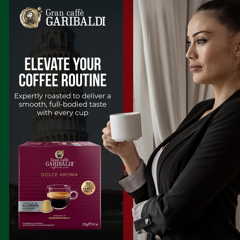 Gran Caffè Garibaldi Espresso Pods, Italian Roasted Coffee, Compatible Nespresso