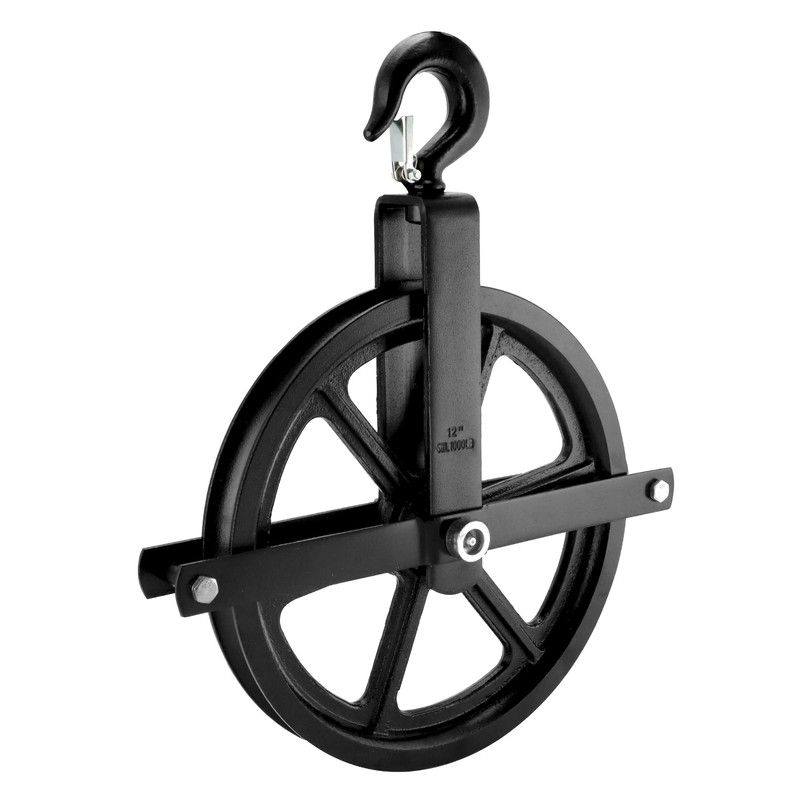 QWORK Scaffolding Wheels, 12" Aluminum Lifting Pulley, 1000 Lbs Ladder