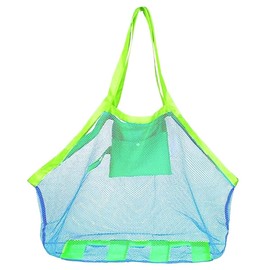 ZONADAH 45x30x45cm Large Mesh Beach Bag Folding Sand Away Tote with Zipper Swim Pool Travel Sandy Shoes Wet Towels Mesh Bag Tool