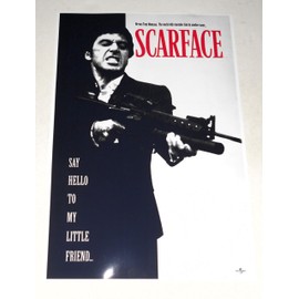 Cleveland Vinyl SCARFACE 1983 Poster Al Pacino Tony Montana white/black 19"x13" Brian De Palma