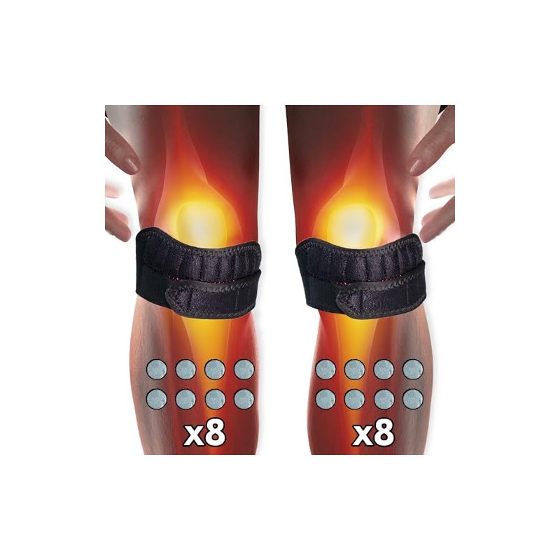 NeoPhysio 2 x Magnetic Knee Strap with 8 Magnets Individually