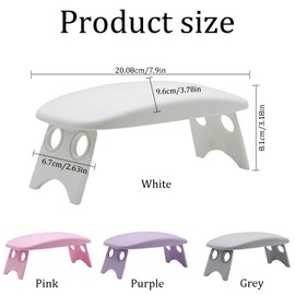 Nail Arm Rest Foldable Nail Hand Support Cushion for Acrylic Nails Essential Nail Care Tool for Home and Salon Use Ergonomic Arm Rest for Nail Art Design and Pedicure Services (Grey)