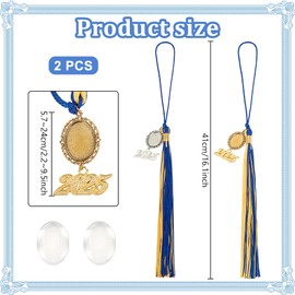 PH PandaHall 2pcs Graduation Tassel Photo Charm 2025 Memorial Graduation Picture Tassel Charm, Graduation Cap Photo Charm for Graduation Gift Graduation Party Decoration Ceremonies