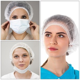 Funngy Hair Nets Cap,100 PCS Women Hairnets Caps Hair Net Kitchen Hairnets White Hair Net Elastic Dust Cap Hair Net for Kitchen Catering Sleeping Foodservice Salon SPA Dust free Workspace