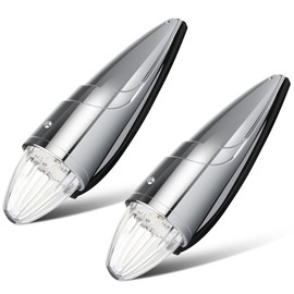 LBRST 17 LED Chrome Truck Roof Lights Amber Torpedo Cab Marker Roof Running Top Lights Assembly Heavy Duty Trucks Replacement for Peterbilt/Freightliner/Mack(2 pcs)