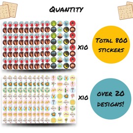 800PCS Passover Stickers- Pesach Crafts for Kids, 10 plagues Finger Puppets, Passover Kids, Passover Gifts