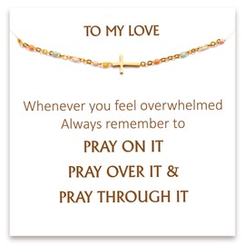 Story Jewellery Cross Bracelet for Women, Bracelet for Couples, Bracelet for Girlfriend, Bracelet for Fiance, Religious Christian Pray Faith Bracelet for Love, Anniversary Valentines Day Gifts