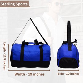 Sterling Sports 35L Large Duffel Travel Bag - Large Storage with Shoe Compartment for Gym Bags, Sports, Overnight Camping Duffel Bag - Holdall Bags for Men and Womens (35L, Blue)