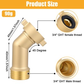 Exclaith 45 Degree Water Hose Elbow for Rv 45° Elbows Swivel Garden Hose Connector with Easy Grip Connector Elbow Water Hoses Adapter GHT Threaded for Outdoor Camp Residential