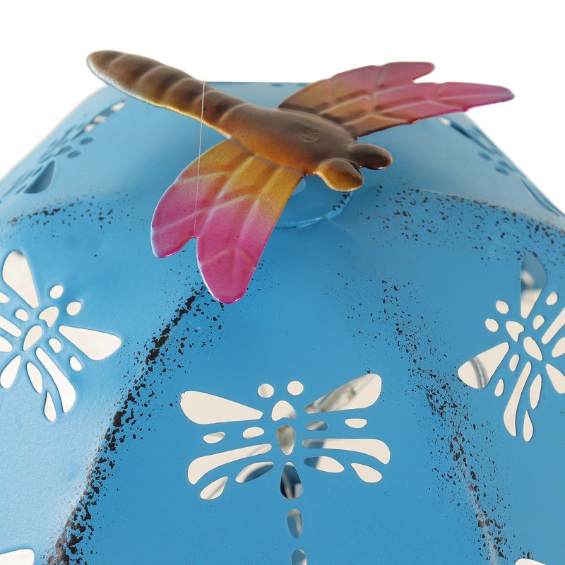 Solar Bird Feeder LED Floor Lamp with Feeding Tray Umbrella