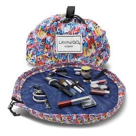 Lay-n-Go Cosmo Drawstring Cosmetic Pouch & Makeup Bag Organizer, Toiletry Bag for Travel, Gifts, and Daily Use, 20 inch, Love