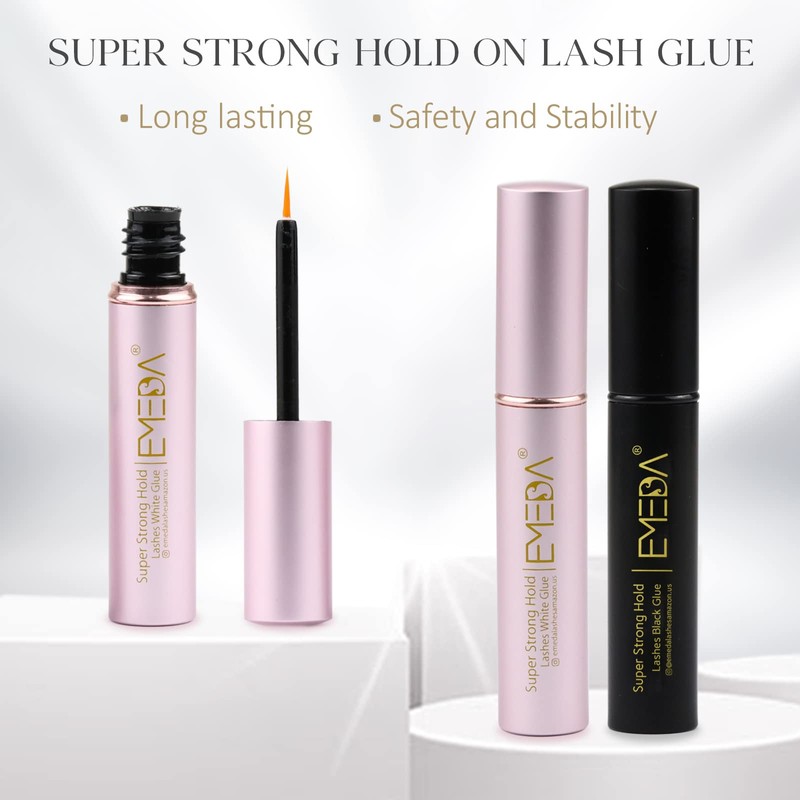 EMEDA False Eyelashes Glue Super Strong Hold Clear Black Glue
