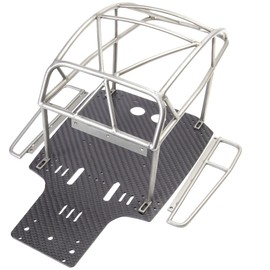 TOOMOD Carbon Fiber Chassis and Roll Cage Combination for Tamiya Racing Buggy Sand Scorcher Upgrade Replacement