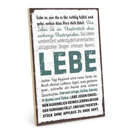 TypeStoff Wooden Sign with Saying - Live - Vintage Look with Quote as a Gift and Decoration on the Theme of Motivation, Hygge - HS-01440