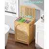 Laundry Hamper, 22.5 Gallon (85L) Bamboo Wood Clothes Laundry Basket